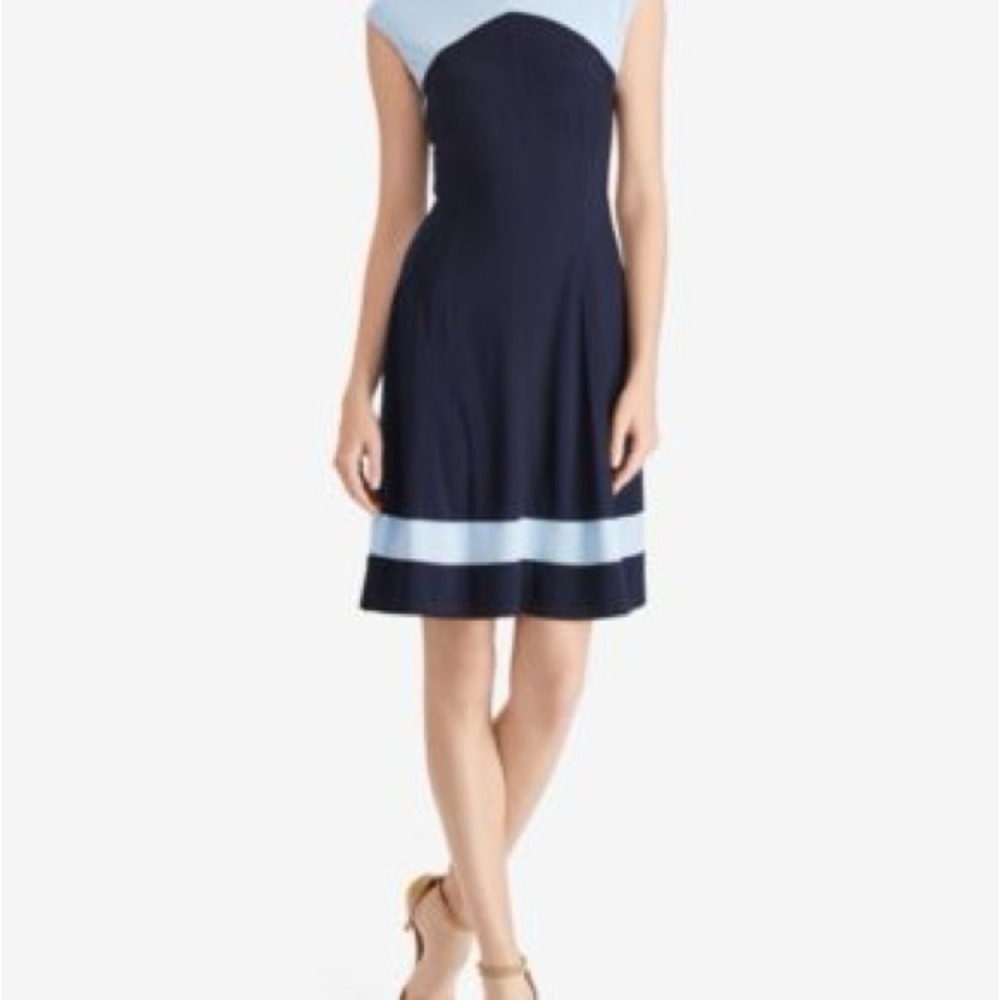 American Living Navy and Sky Blue Dress (size 8)